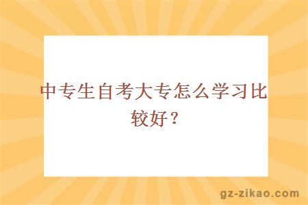 中专生自考大专怎么学习比较好？