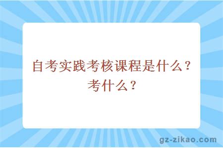 自考实践考核课程是什么？考什么？