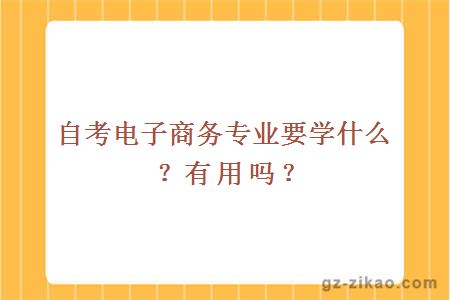 自考电子商务专业要学什么？有用吗？