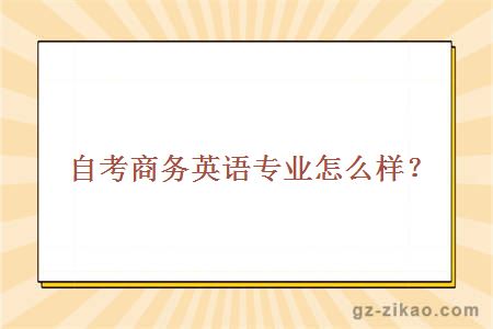 自考商务英语专业怎么样？