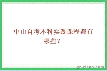 中山自考本科实践课程都有哪些？