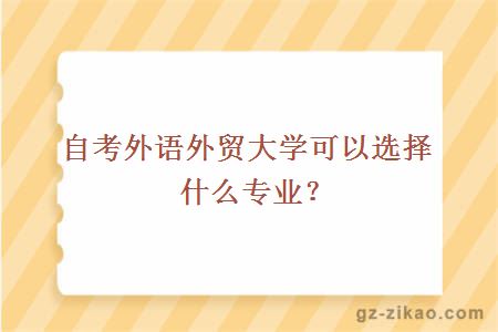 自考外贸大学可以选择什么专业？