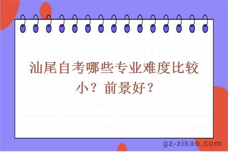 汕尾自考哪些专业难度比较小？前景好？