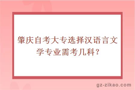 肇庆自考大专选择汉语言文学专业需考几科？