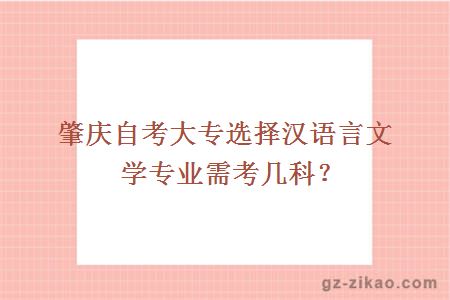 肇庆自考大专选择汉语言文学专业需考几科？