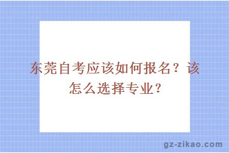 东莞自考应该如何报名？该怎么选择专业？