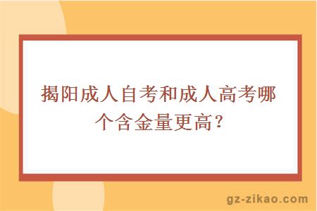 揭阳成人自考和成人高考哪个含金量更高？