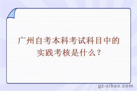 广州自考本科考试科目中的实践考核是什么？