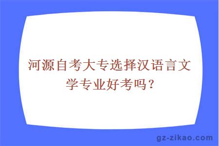 河源自考大专选择汉语言文学专业好考吗？