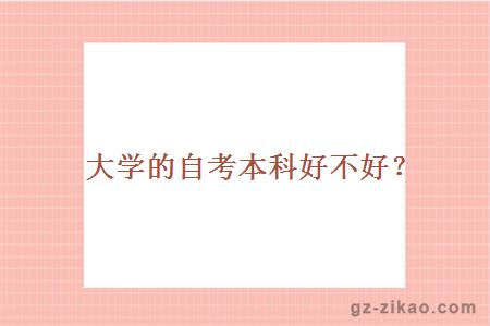 大学的自考本科好不好？