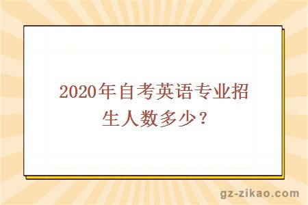 2020年自考英语专业招生人数多少？