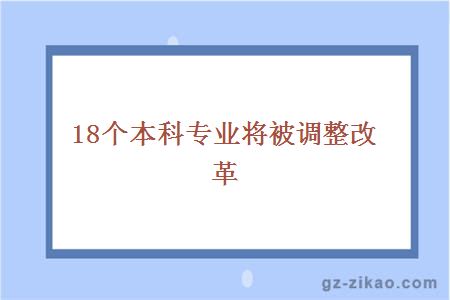 18个本科专业将被调整改革