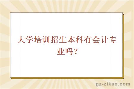 大学培训招生本科有会计专业吗？