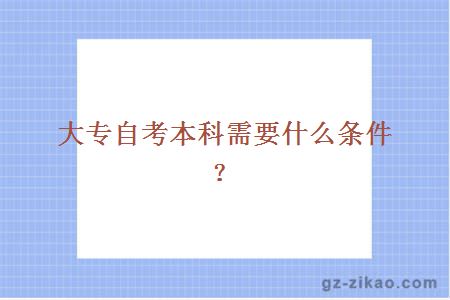 大专自考本科需要什么条件？