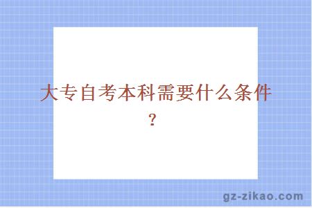 大专自考本科需要什么条件？