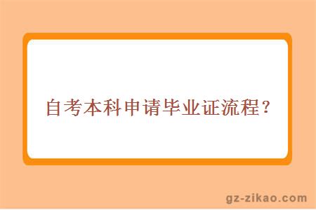 自考本科申请毕业证流程？