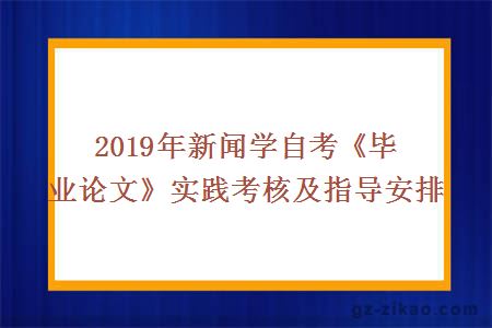 2019年新闻学自考《毕业论文》实践考核及指导安排