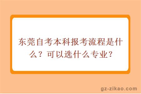 东莞自考本科报考流程是什么？可以选什么专业？