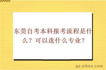 东莞自考本科报考流程是什么？可以选什么专业？