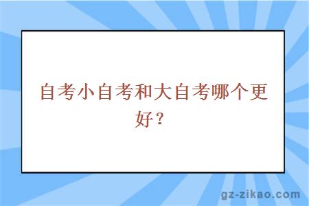 自考小自考和大自考哪个更好？