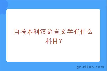 自考本科汉语言文学有什么科目？