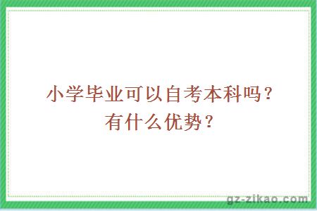 小学毕业可以自考本科吗？有什么优势？