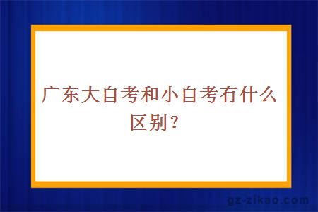 广东大自考和小自考有什么区别？