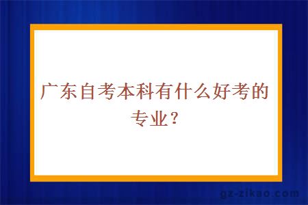 广东自考本科有什么好考的专业？