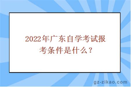 2022年广东自学考试报考条件是什么？