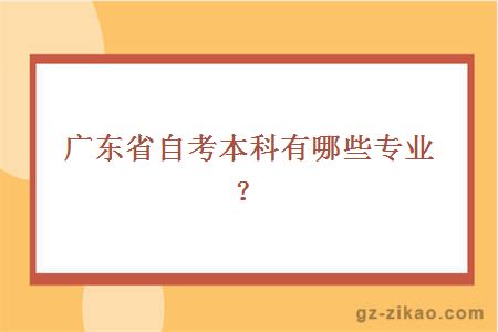 广东省自考本科有哪些专业？