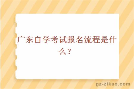 广东自学考试报名流程是什么？