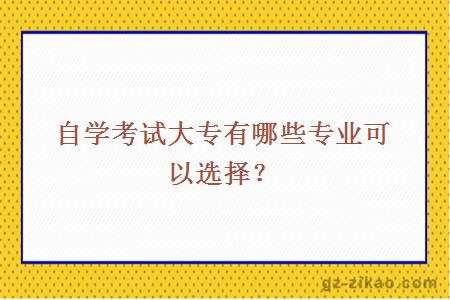 自学考试大专有哪些专业可以选择？