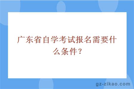 广东省自学考试报名需要什么条件？