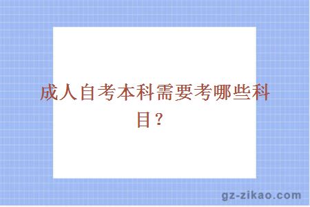 成人自考本科需要考哪些科目？