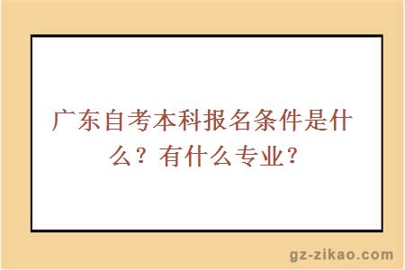 广东自考本科报名条件是什么？有什么专业？