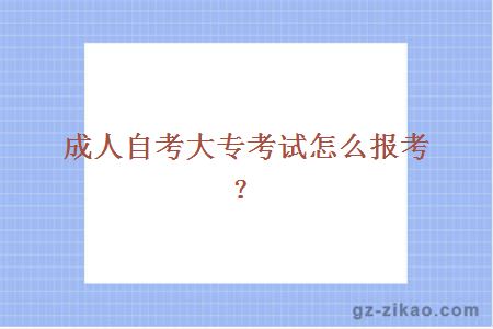 成人自考大专考试怎么报考？