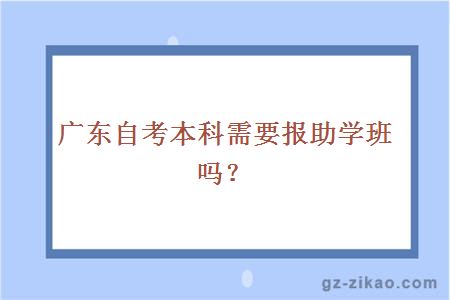 广东自考本科需要报助学班吗？