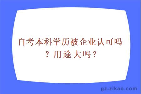 自考本科学历被企业认可吗？用途大吗？