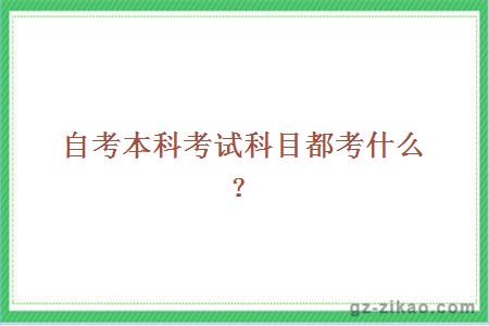 自考本科考试科目都考什么？