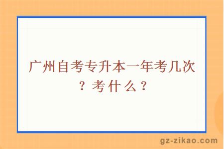 广州自考专升本一年考几次？考什么？