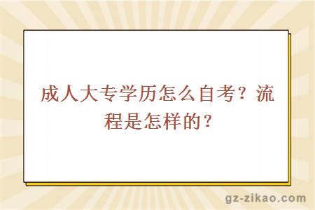 成人大专学历怎么自考？流程是怎样的？