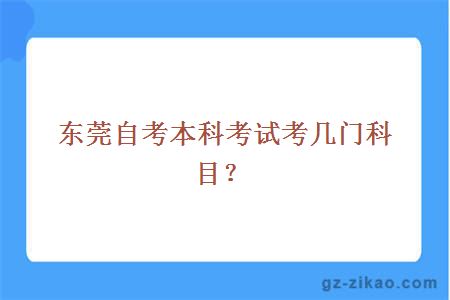 东莞自考本科考试考几门科目？