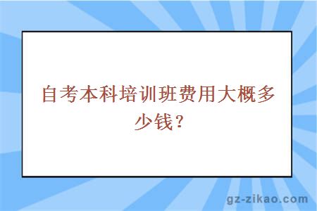 自考本科培训班费用大概多少钱？