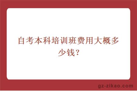 自考本科培训班费用大概多少？