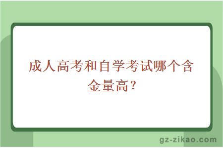 成人高考和自学考试哪个含金量高？