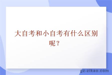 大自考和小自考有什么区别呢？