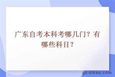 广东自考本科考哪几门？有哪些科目？