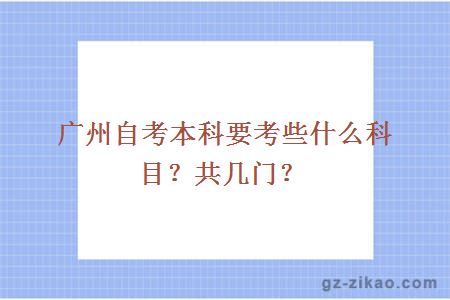 广州自考本科要考些什么科目？共几门？