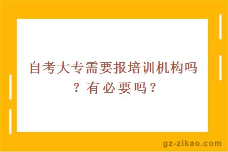 自考大专需要报培训机构吗？有必要吗？