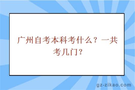 广州自考本科考什么？一共考几门？